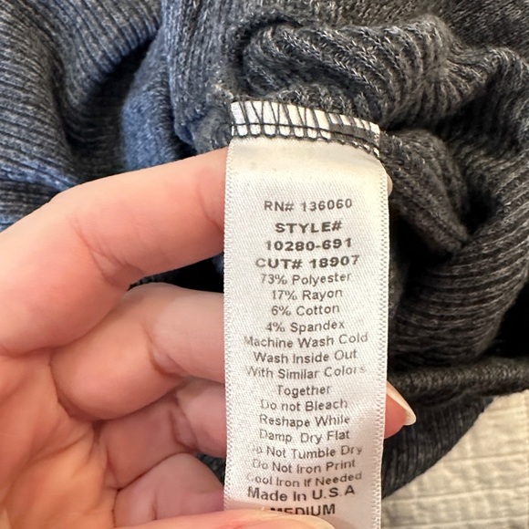 Project Social T Wide Leg Charcoal Knit Pants Medium NWOT Ribbed - Picture 8 of 8